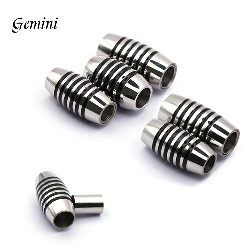 Patent Leather Oxford - 10pcs 5/6mm Tube Stainless Steel Magnetic