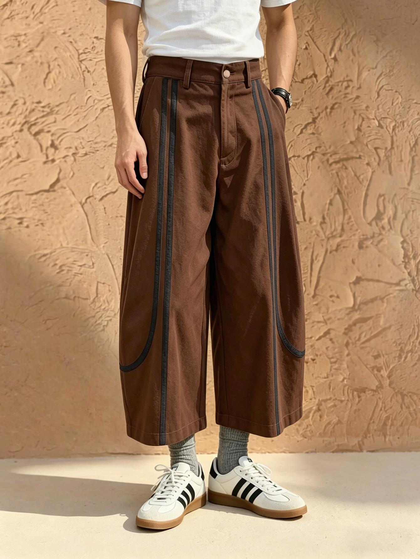 Men'S Holiday Formal Wear - SS2026 Men Solid Cropped Formal Pants,