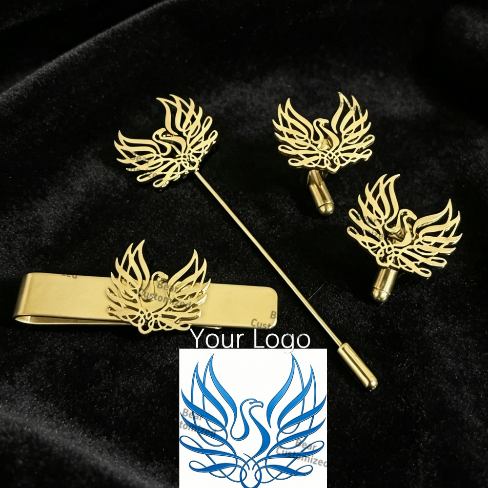 Men'S Formal Wear For A Wedding - Custom Cufflink Tie Set Bar Personalized