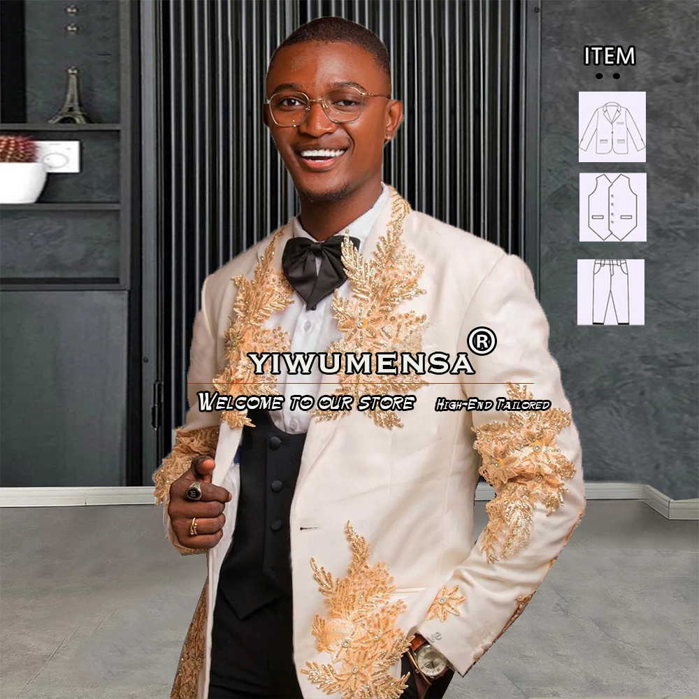 Formal Men Party Wear Jacket - Customized 3 Pieces Suits Men Formal