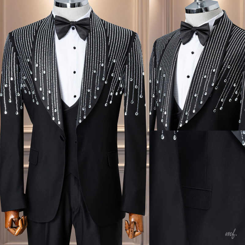 Luxury Rhinestone Men Suits 2  - Formal Men Party Wear Jacket reseña y precio
