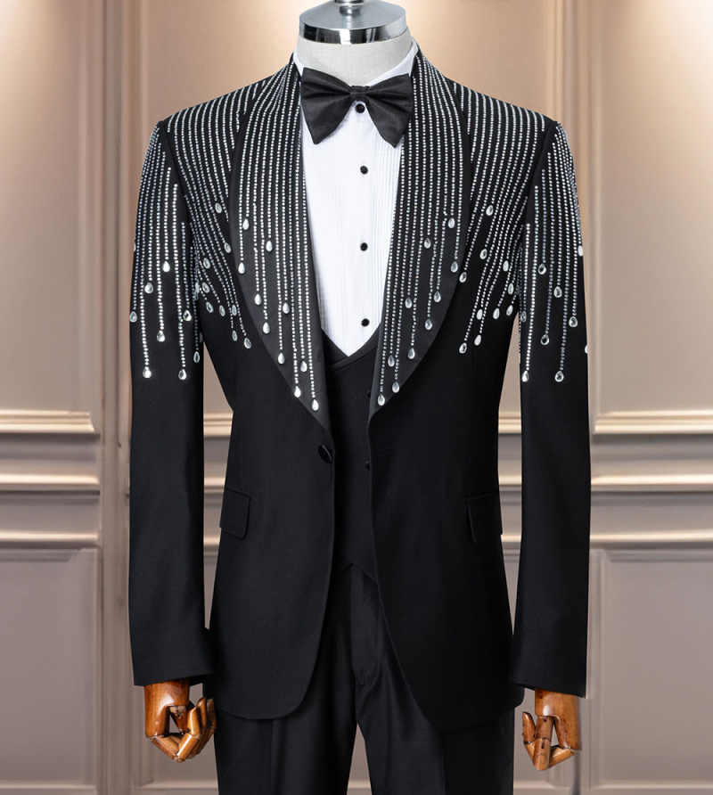 Luxury Rhinestone Men Suits 2  - Formal Men Party Wear Jacket reseña y precio