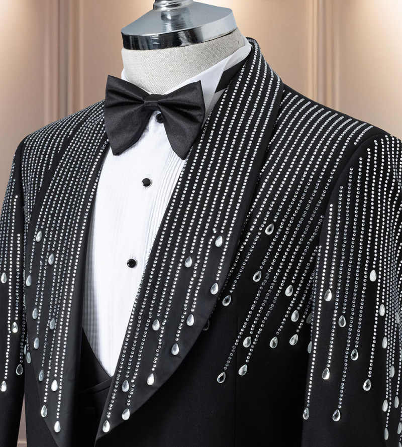 Luxury Rhinestone Men Suits 2  - Formal Men Party Wear Jacket reseña y precio
