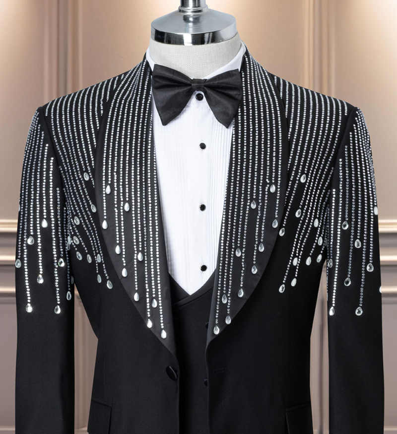 Luxury Rhinestone Men Suits 2  - Formal Men Party Wear Jacket reseña y precio
