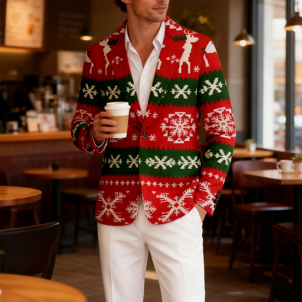 Men's Festive Xmas Casual Blaz - Men'S Holiday Formal Wear reseña y precio