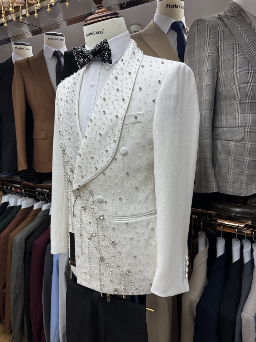 Silver Beaded Crystal Suit Jac - Formal Men Party Wear Jacket reseña y precio