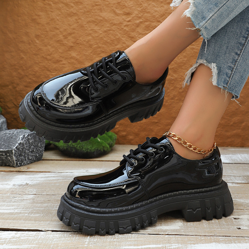 Chunky Platform Oxford Shoes f - Patent Leather Oxford reseña y precio
