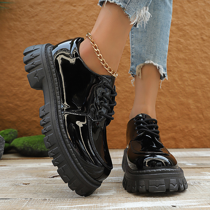 Chunky Platform Oxford Shoes f - Patent Leather Oxford reseña y precio