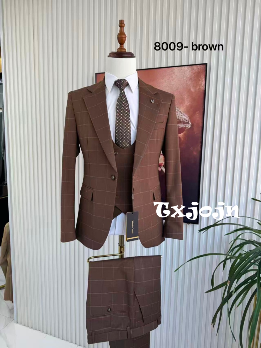 Men's Plaid Tuxedo 3 Pieces Ja - Formal Men Party Wear Jacket reseña y precio