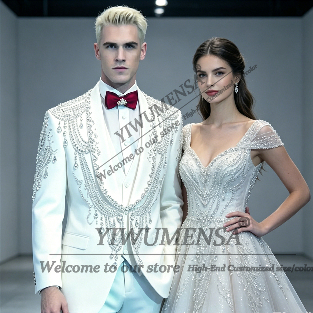 Male Fashion Beading Crystals  - Men'S Formal Wear For A Wedding reseña y precio