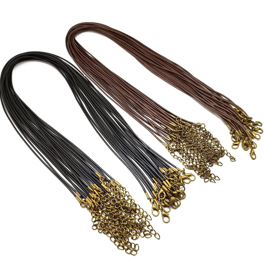20pcs 45cm Brown Waxed Necklac - Patent Leather Oxford reseña y precio