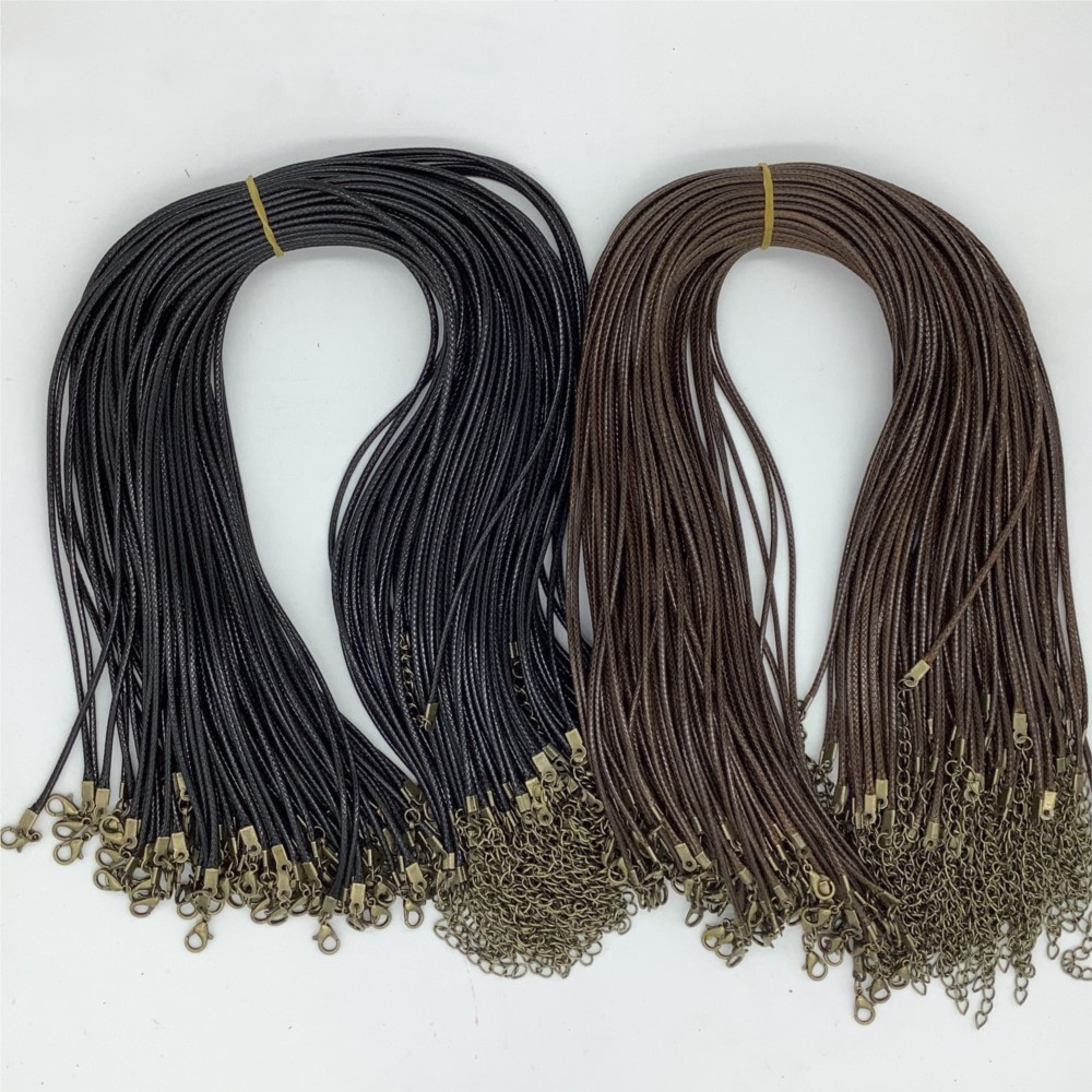 20pcs 45cm Brown Waxed Necklac - Patent Leather Oxford reseña y precio