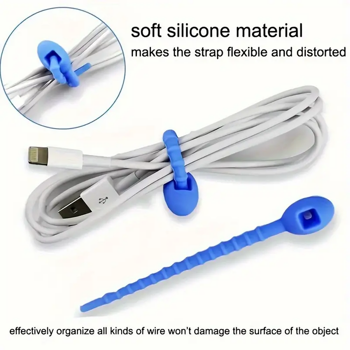 Silicone Reusable Cable Wire O - Tie Bar Clip reseña y precio