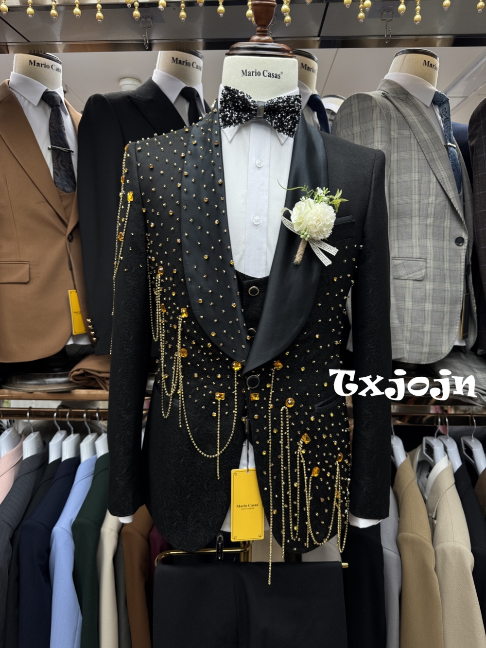 New Golden Beaded Tassel Suit  - Men'S Formal Wear For A Wedding reseña y precio