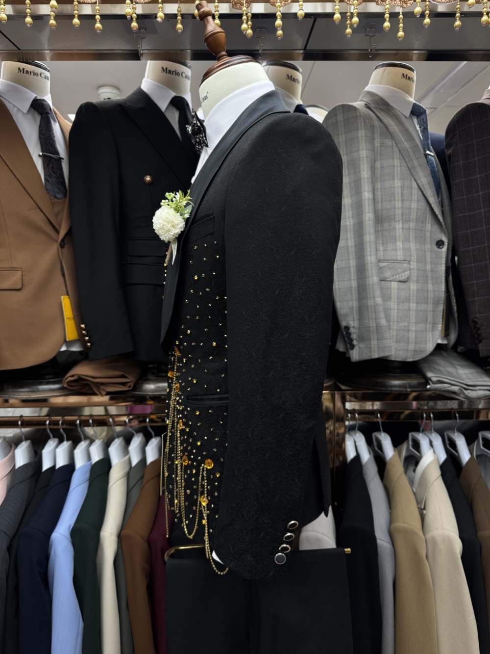 New Golden Beaded Tassel Suit  - Men'S Formal Wear For A Wedding reseña y precio