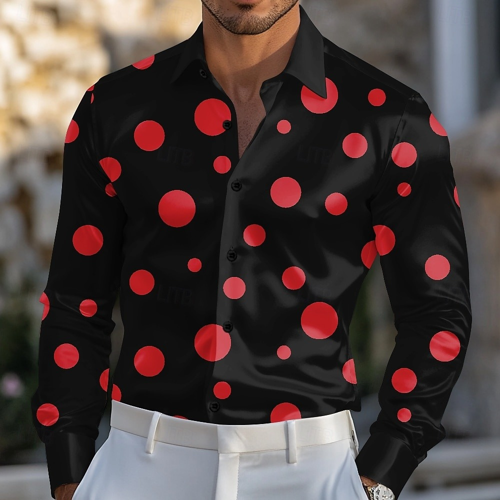 Men's Geometric Polka Dot Shir - Men'S Holiday Formal Wear reseña y precio