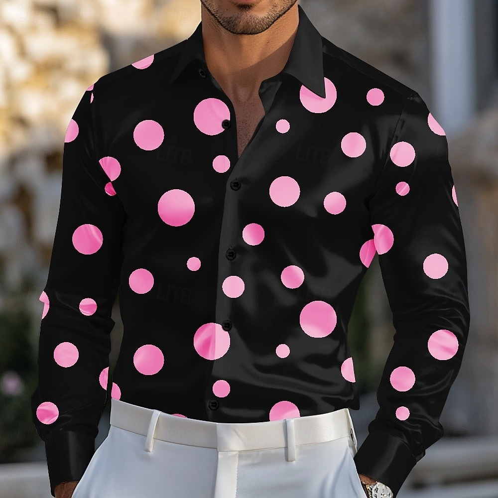 Men's Geometric Polka Dot Shir - Men'S Holiday Formal Wear reseña y precio