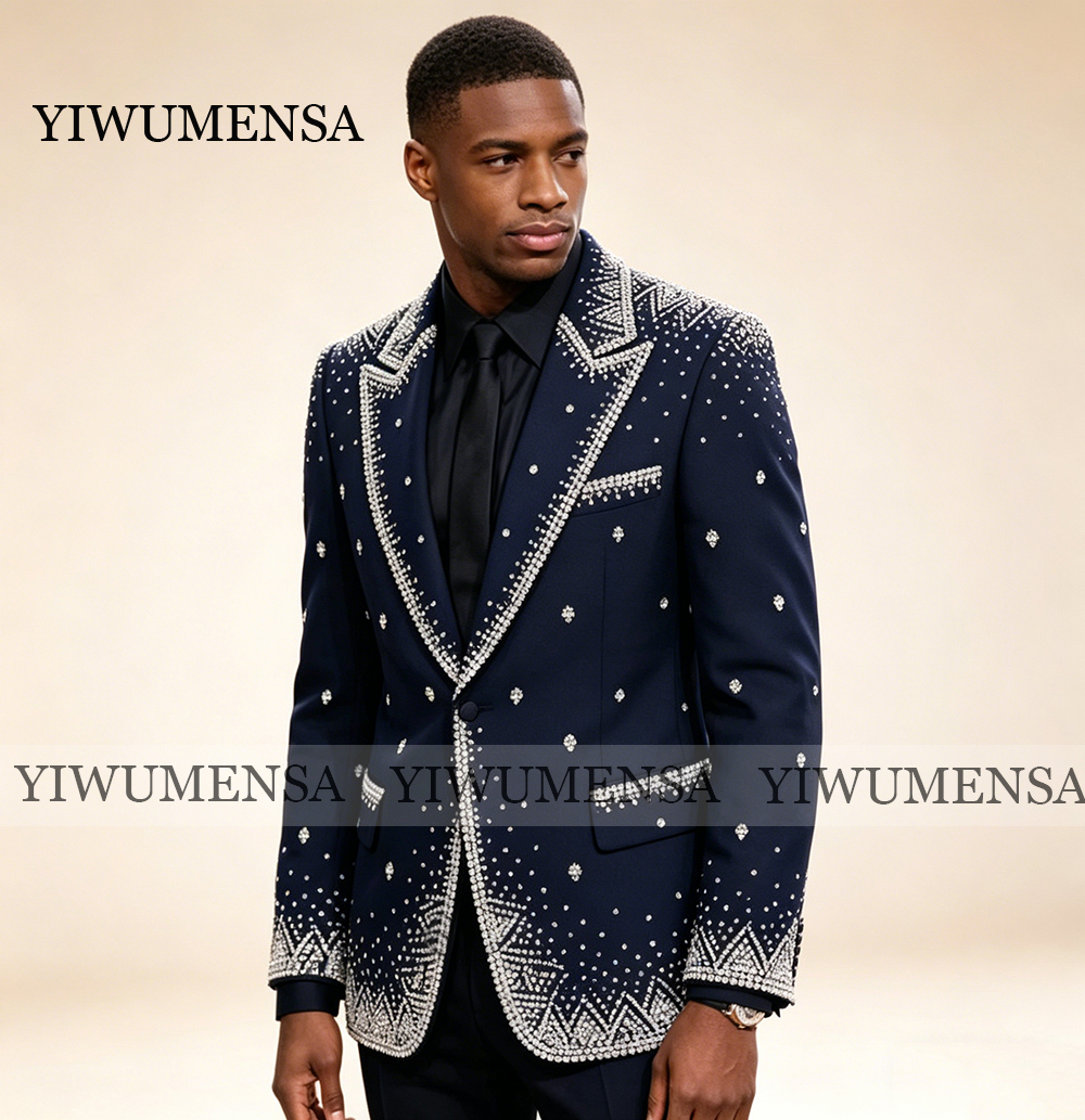 Brilliant Rhinestone Men Suit  - Men'S Formal Wear For A Wedding reseña y precio