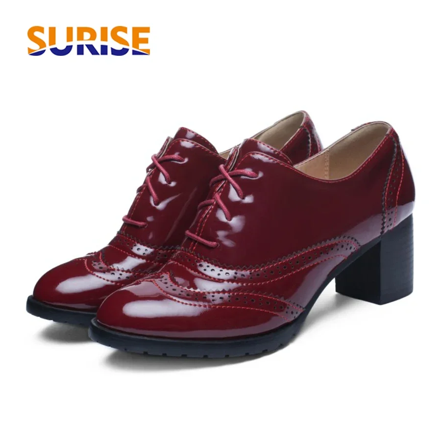 British Women's Oxfords Blue R - Patent Leather Oxford reseña y precio
