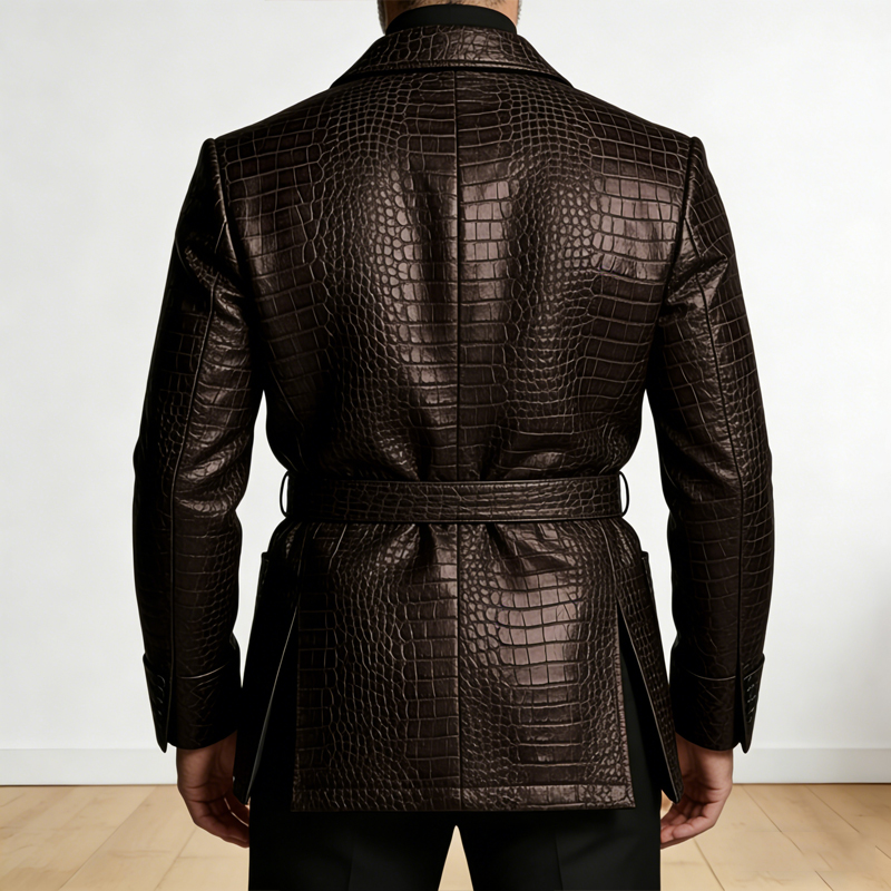  Men's Crocodile Pattern Leat - Formal Men Party Wear Jacket reseña y precio