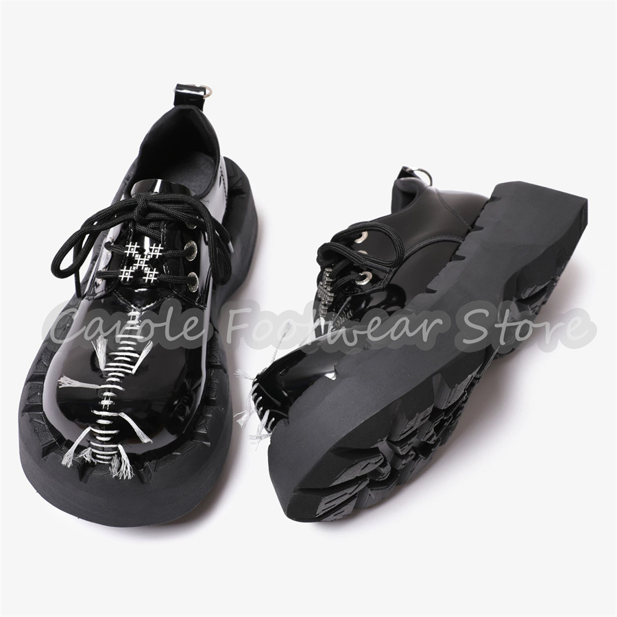 Male Chunky Bottom Heigh Incre - Patent Leather Oxford reseña y precio