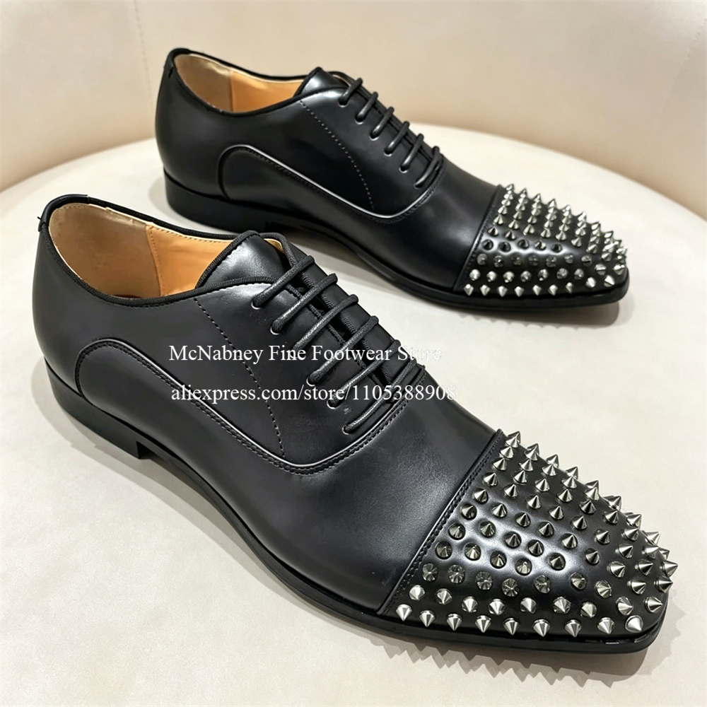 Spike Studs Leather Dress Shoe - Men'S Formal Wear For A Wedding reseña y precio