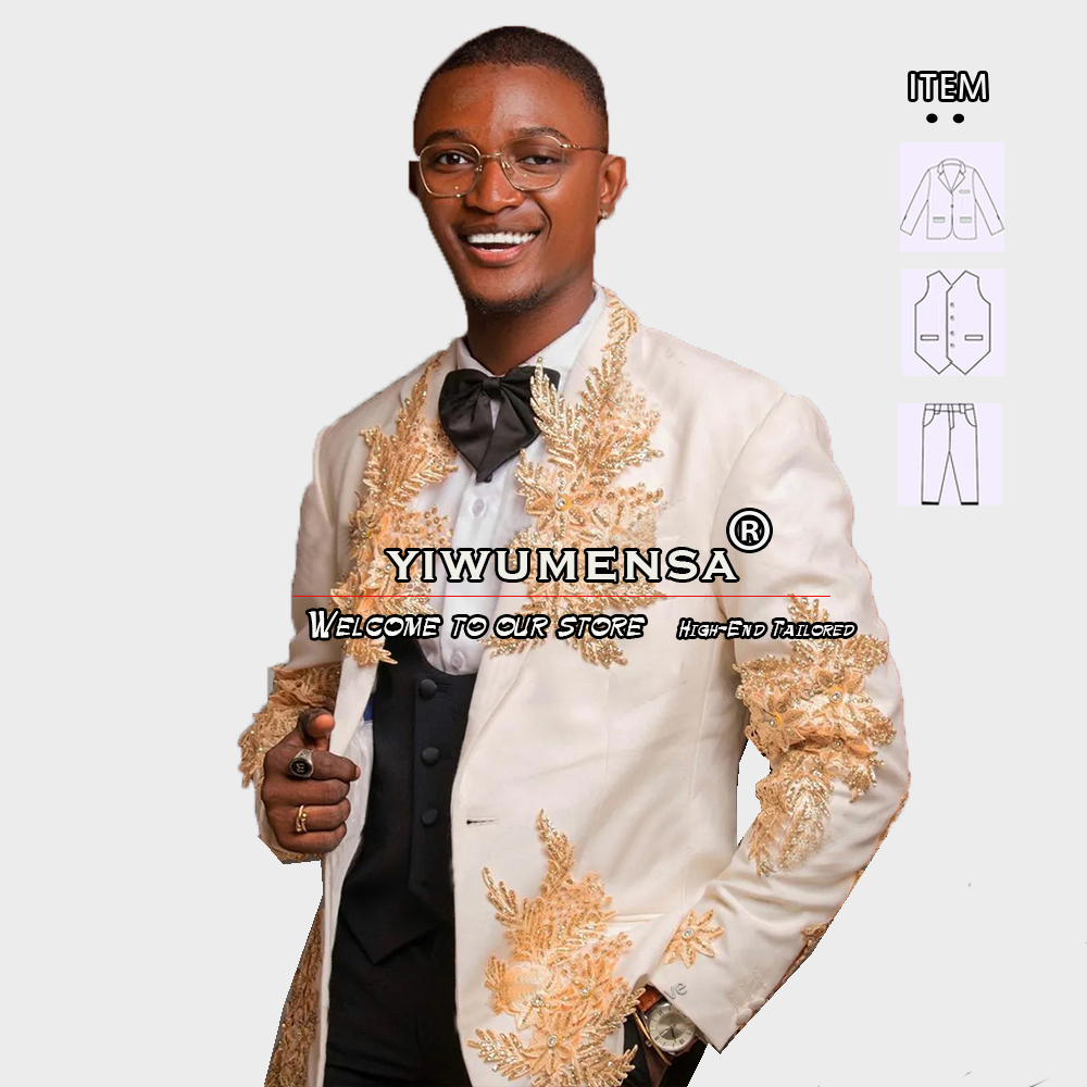 Customized 3 Pieces Suits Men  - Formal Men Party Wear Jacket reseña y precio