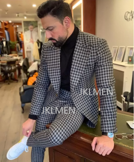 Houndstooth Mens Suits 2PCS We - Men'S Formal Wear For A Wedding reseña y precio