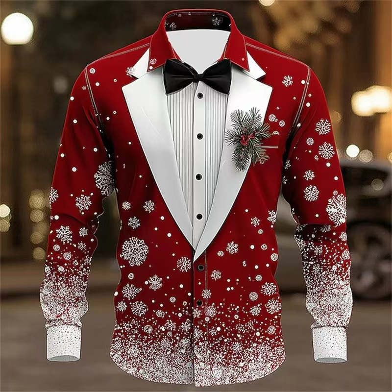 2025 Men's Christmas Snowflake - Men'S Holiday Formal Wear reseña y precio