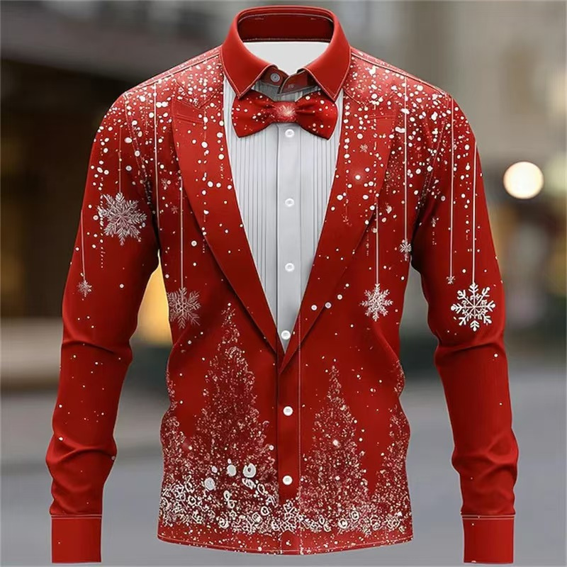 2025 Men's Christmas Snowflake - Men'S Holiday Formal Wear reseña y precio